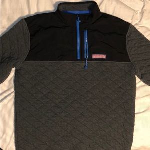 Vineyard Vines Quilted 1/4 Blue Zip Shep Shirt